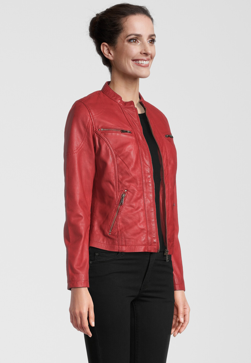 

Кожаная куртка H.I.S mit Label Patch, красный
