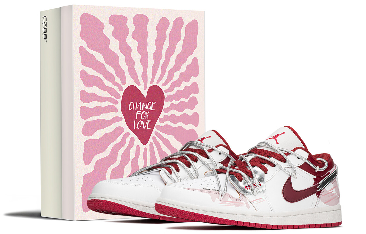 

Кроссовки Air Jordan 1 Vintage Basketball Shoes Women's Low-top White/red, красный