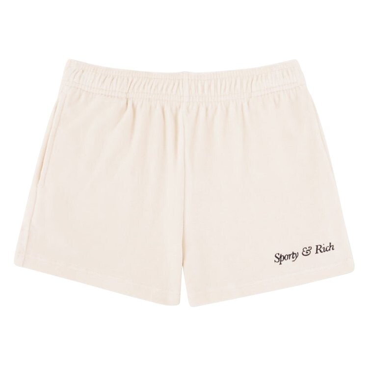 

Шорты Sporty & Rich Italic Logo Embroidered 'Cream/Navy', кремовый
