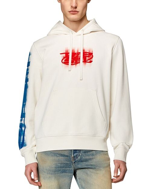 

Толстовка с логотипом Ginn и графическим рисунком Diesel, цвет Ivory/Cream