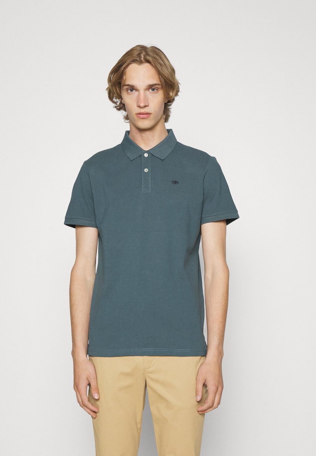 

Polo БАЗОВЫЙ С КОНТРАСТОМ TOM TAILOR, пыльный темно-бирюзовый