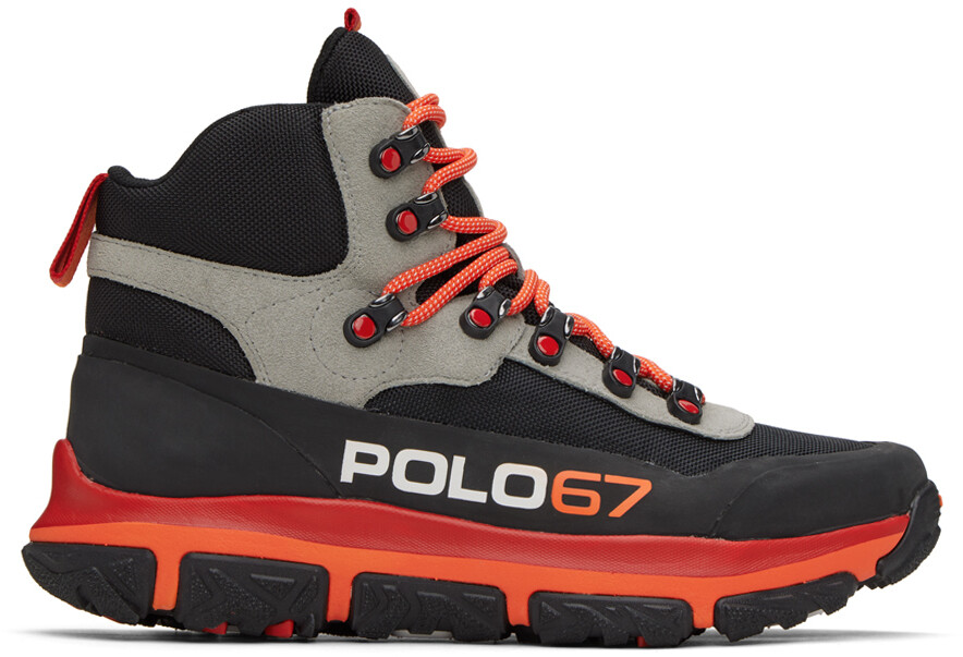 

Черно-серые средние ботинки Adventure 300 Polo Ralph Lauren, Черный