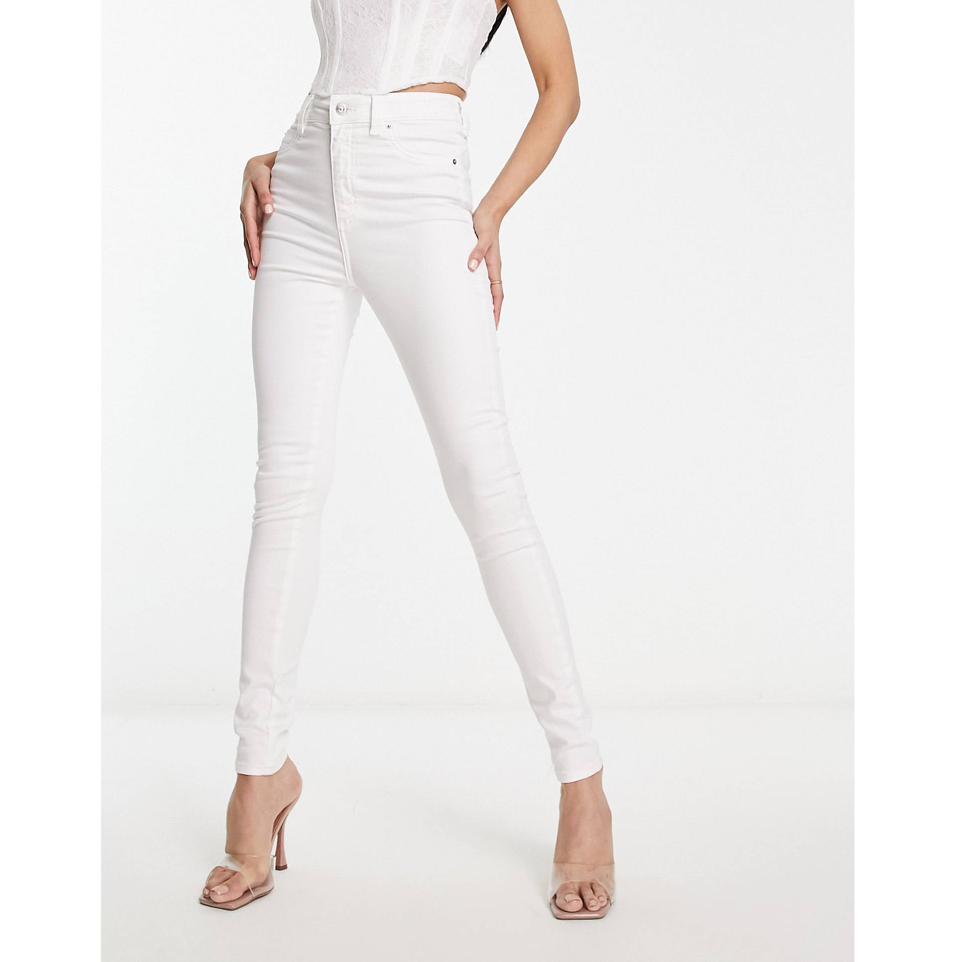 Белые моделирующие джинсы скинни ASOS DESIGN