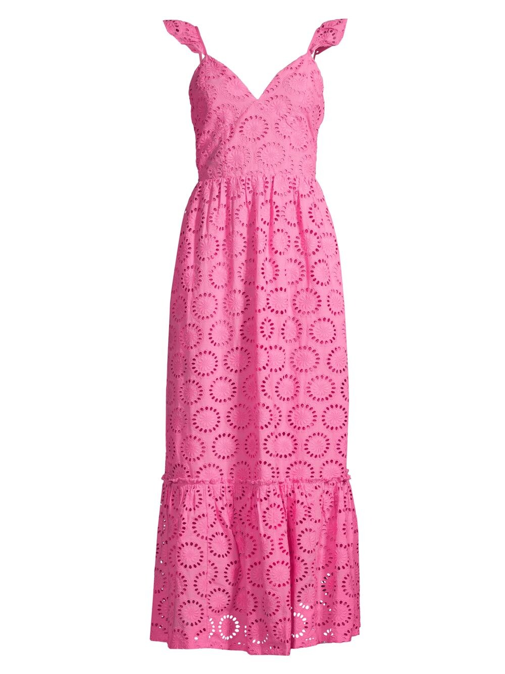 

Платье макси из хлопка с люверсами Vineyard Vines, розовый