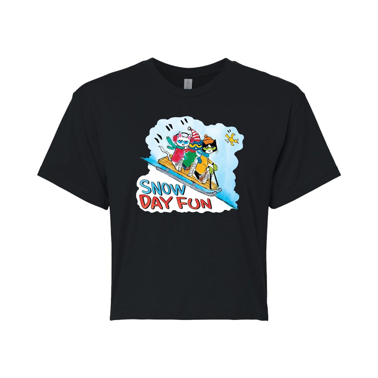 

Укороченная футболка с забавным рисунком Pete The Cat Snow Day для юниоров Licensed Character