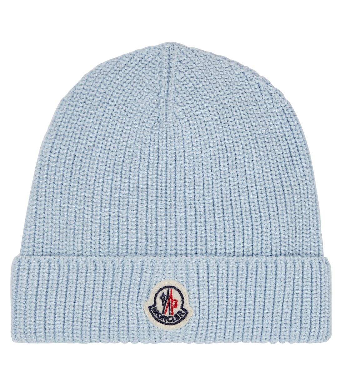 

Хлопковая шапка ребристой вязки Moncler Enfant, синий
