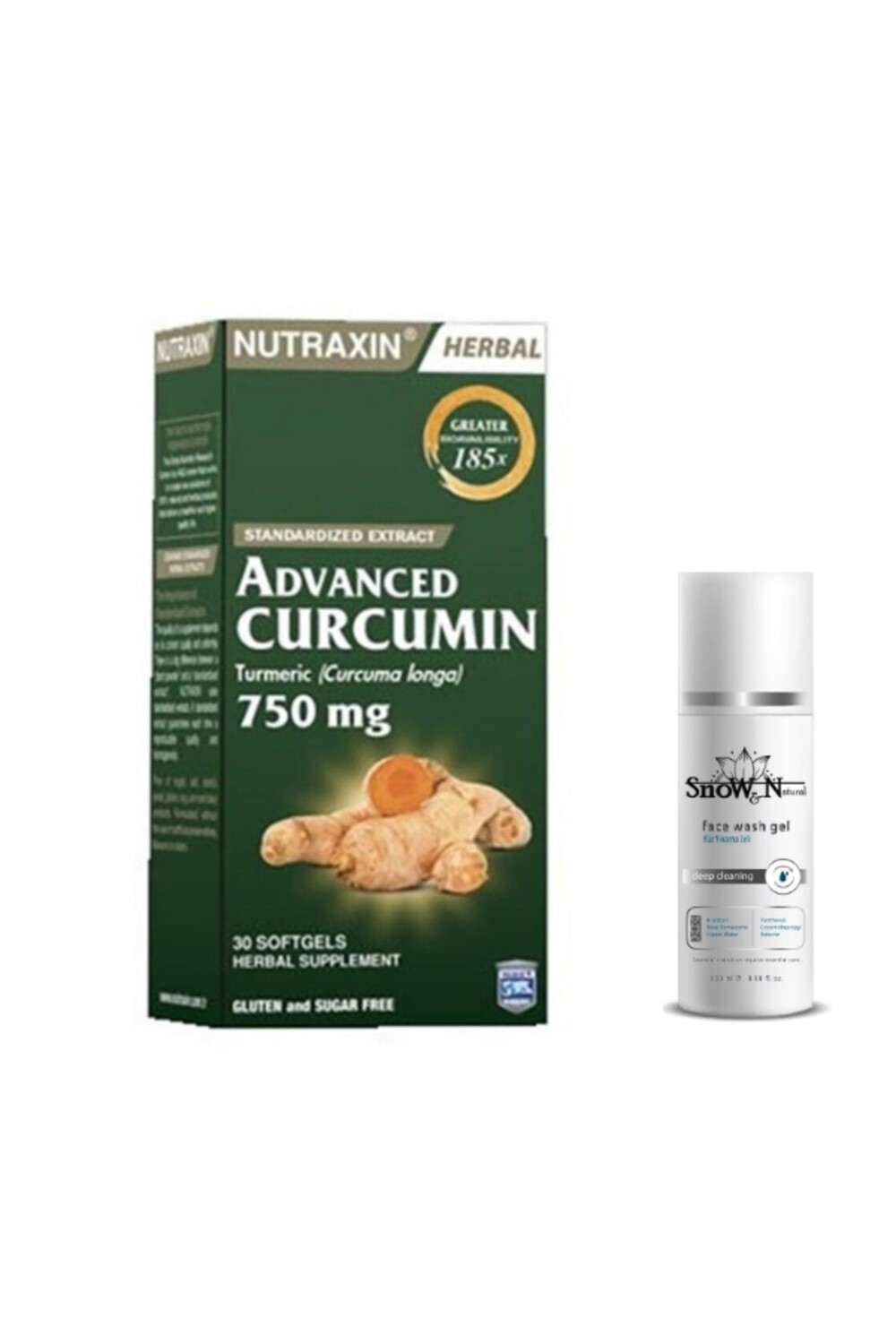 

Nutraxin Advanced Curcumin 750 мг 30 капсул + очищающий гель для лица 100 мл Подарок