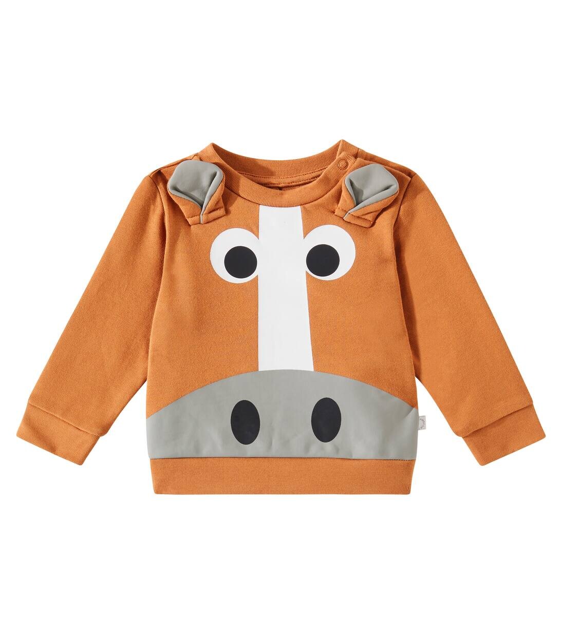 

Детская хлопковая флисовая толстовка с принтом Stella Mccartney Kids, коричневый