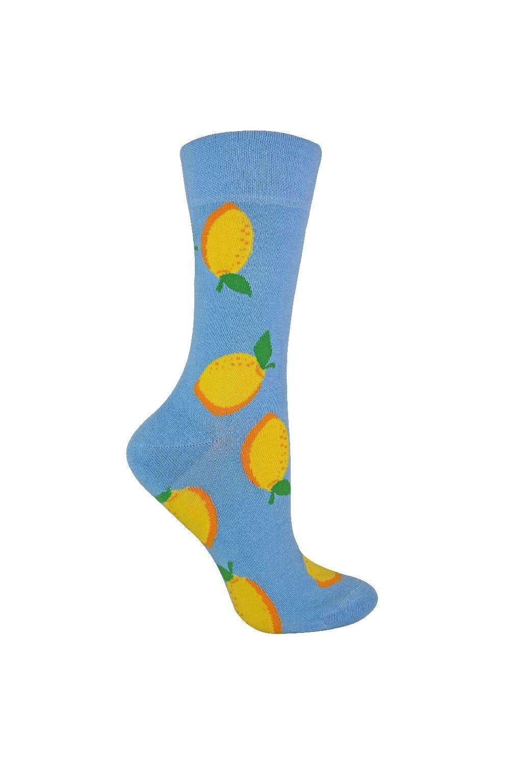 

Мягкие хлопковые носки с необычным фруктовым дизайном Sock Snob, синий