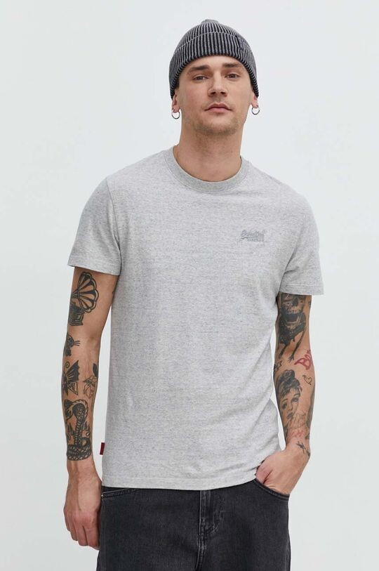 

Хлопковая футболка Superdry, серый
