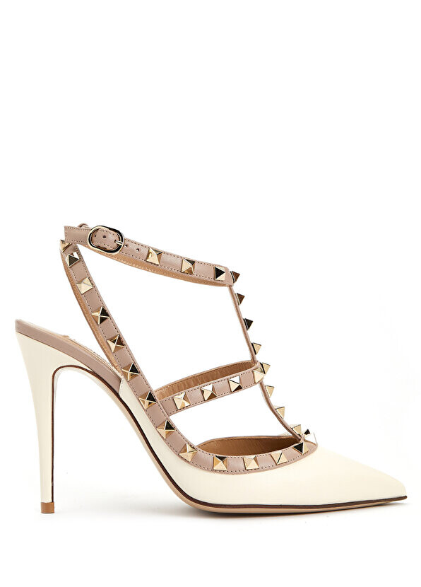 

Белые кожаные туфли на каблуке rockstud Valentino Garavani, Белый