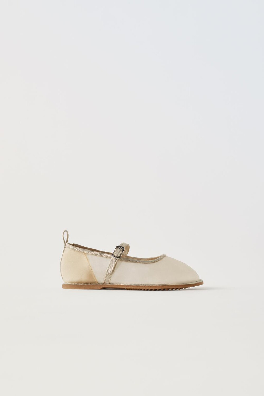 

Балетки из органзы ZARA, экрю-белый