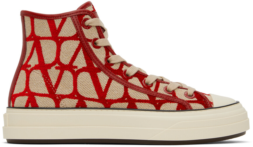

Красно-бежевые кроссовки Iconographe Totaloop Valentino Garavani