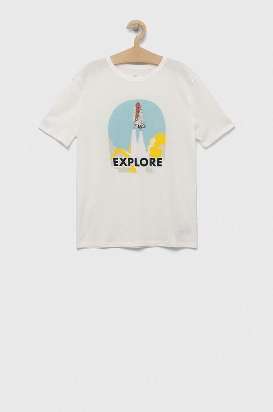 

Детская хлопковая футболка GAP, белый