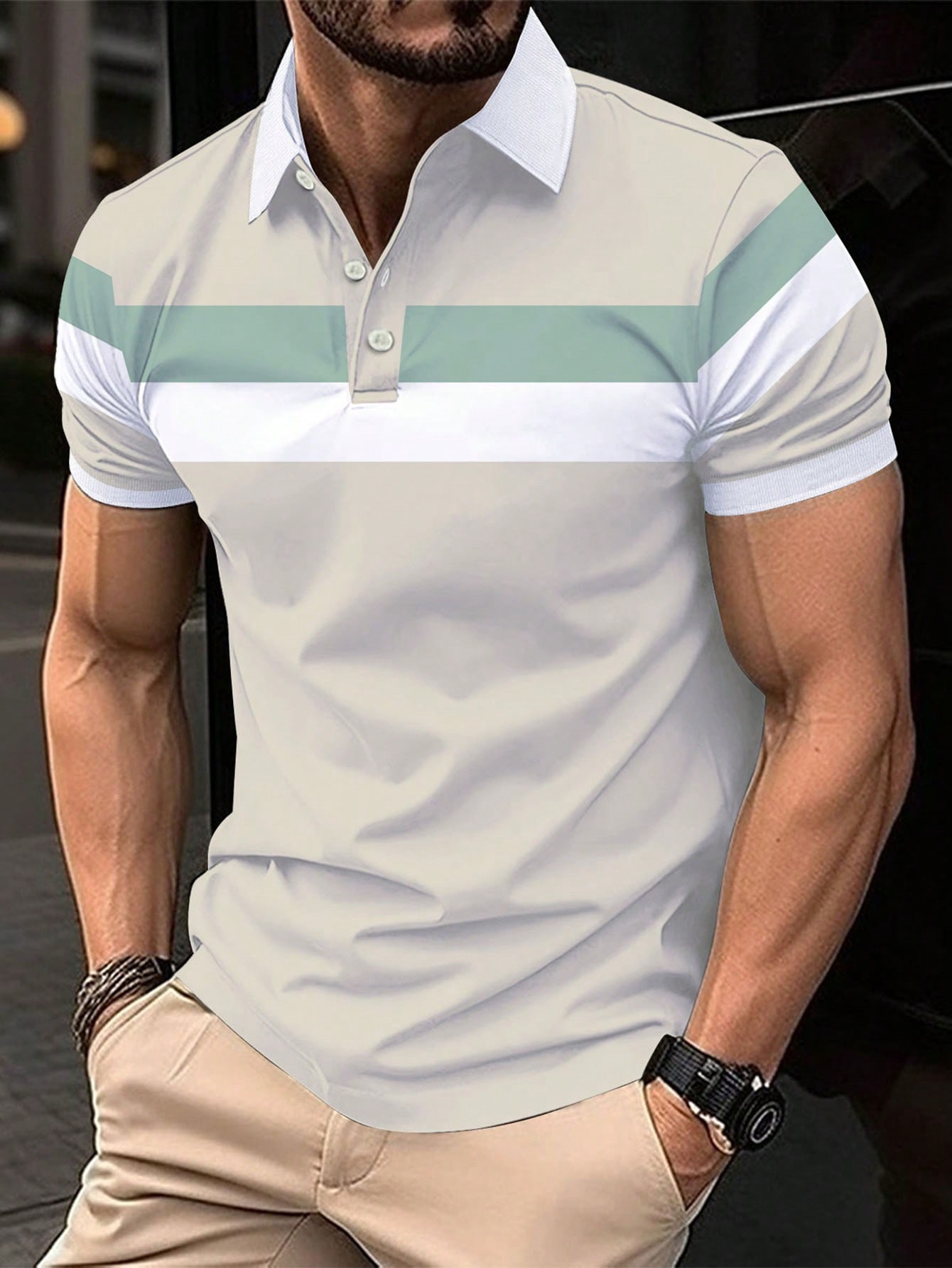 Новая спортивная рубашка поло с лацканами для гольфа, абрикос фото
