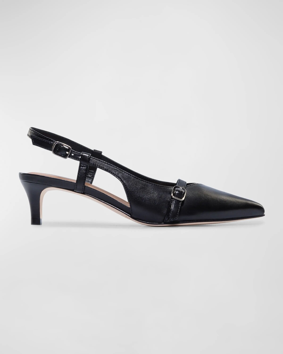 

Кожаные туфли Marietta на каблуке с открытой пяткой Bernardo, цвет Black Antique Calf