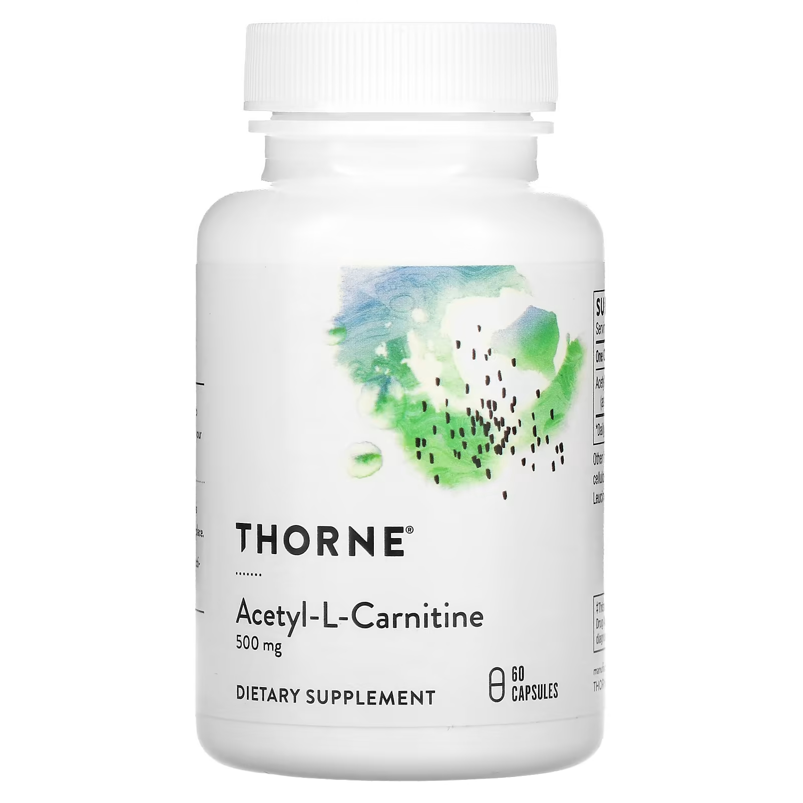 Thorne Ацетил-L-карнитин 500 мг 60 капсул l карнитин thorne research 330 мг 60 капсул