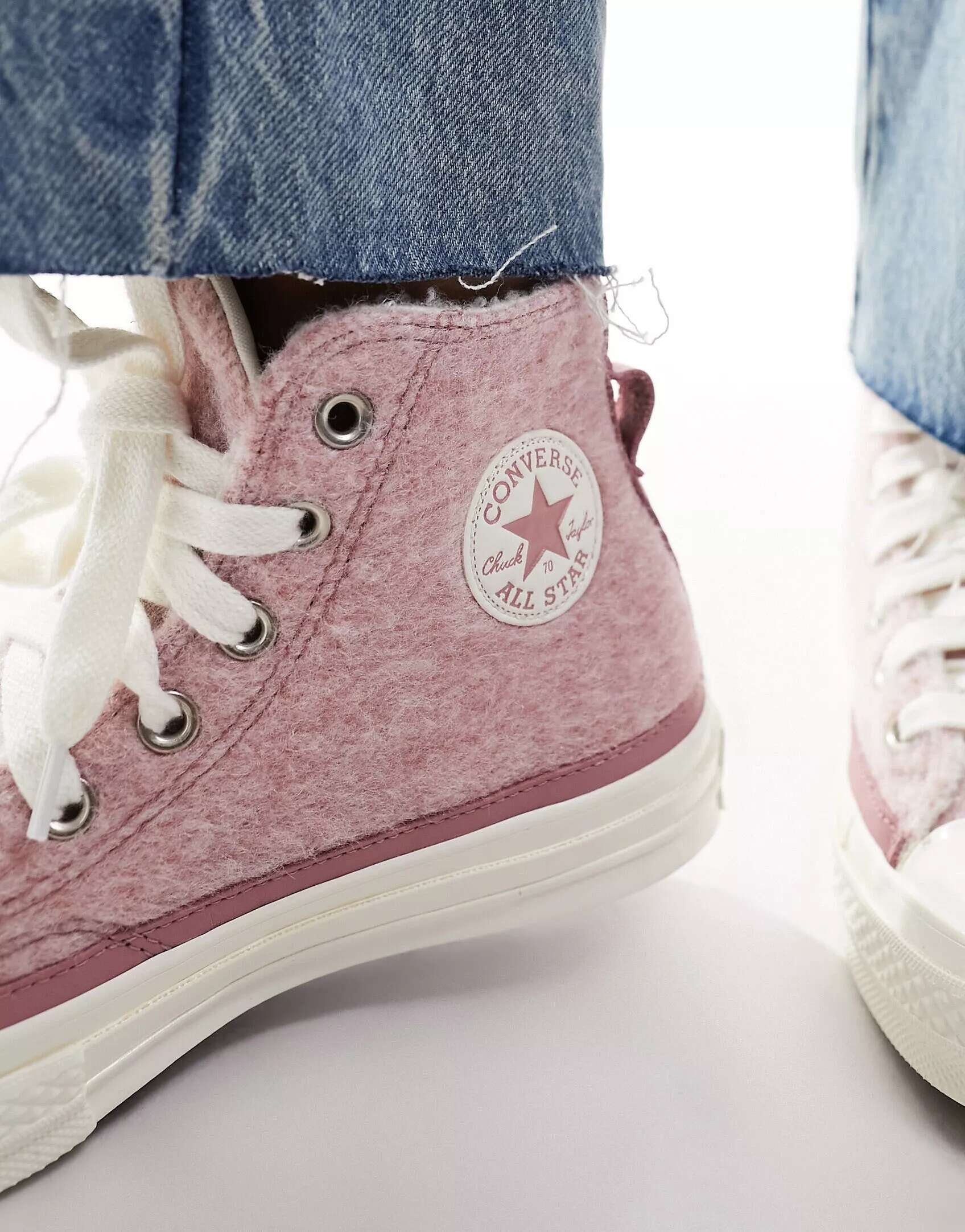 

Розовые шерстяные кроссовки Converse Chuck 70 Hi