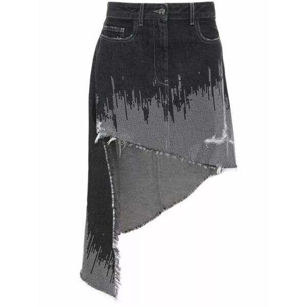 

Юбка gray studded workwear denim skirt J.W. Anderson, серый