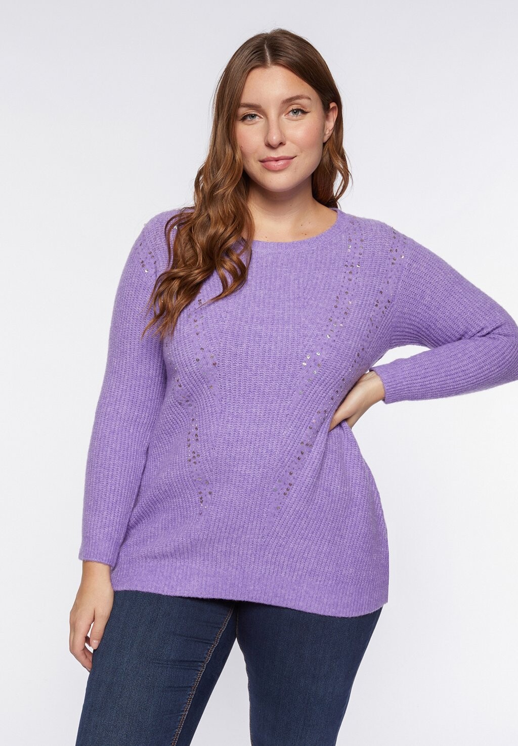 

Свитер Con Paillettes Fiorella Rubino, цвет viola