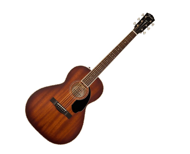 цена Акустическая гитара Fender PS-220E Parlor All Mahogany w/ Case - Aged Cognac Burst