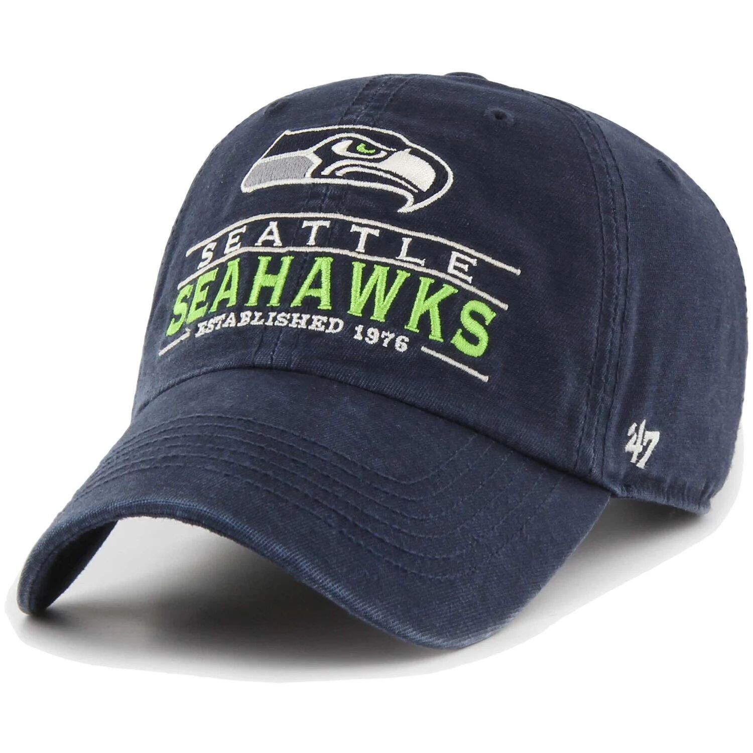 

Мужская темно-синяя регулируемая шляпа College Seattle Seahawks Vernon Clean Up '47