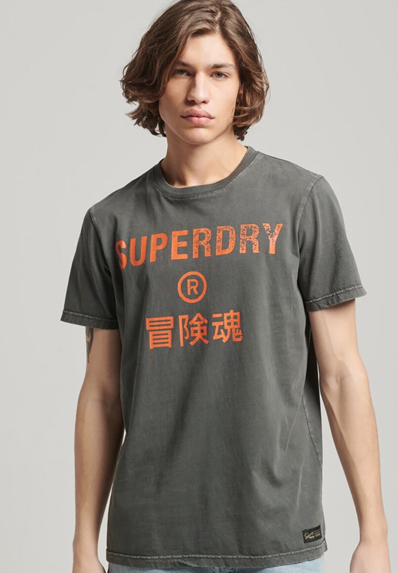 

Футболка с принтом Superdry, антрацит, Серый