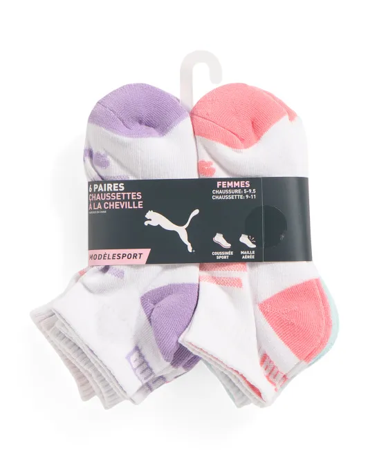 

6 пар тренировочных носков Terry Quarter Crew Sport Style Puma, белый/синий