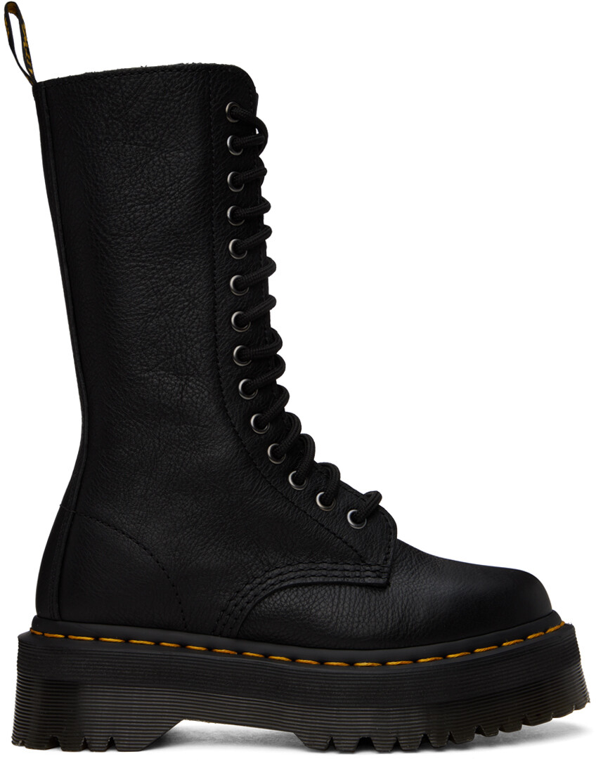 

Черные кожаные ботинки до середины икры на шнуровке 1B99 Pisa Dr. Martens
