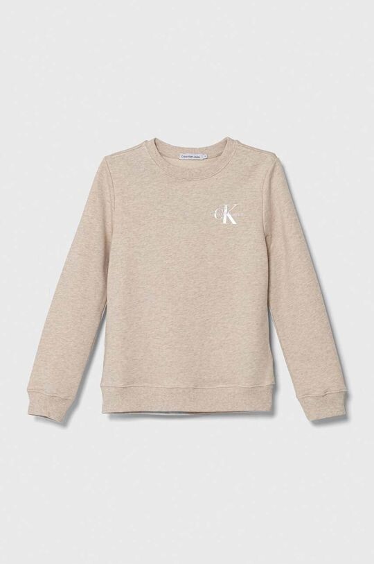 

Детская хлопковая толстовка Calvin Klein Jeans, бежевый