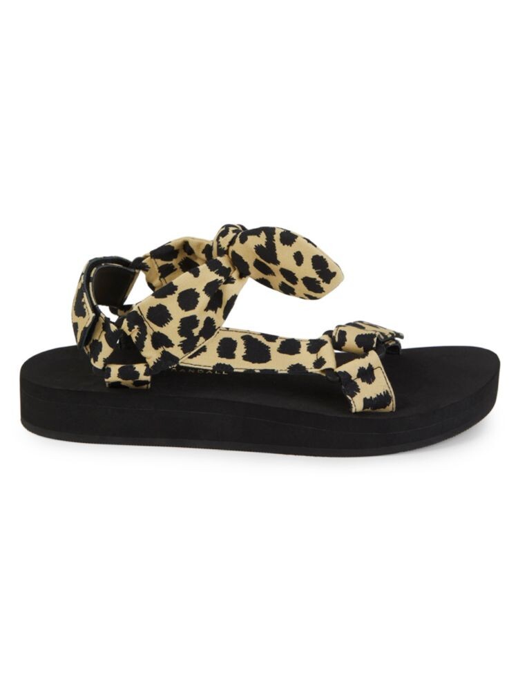

Женские спортивные сандалии Maisie из льна и хлопка Loeffler Randall, цвет Leopard