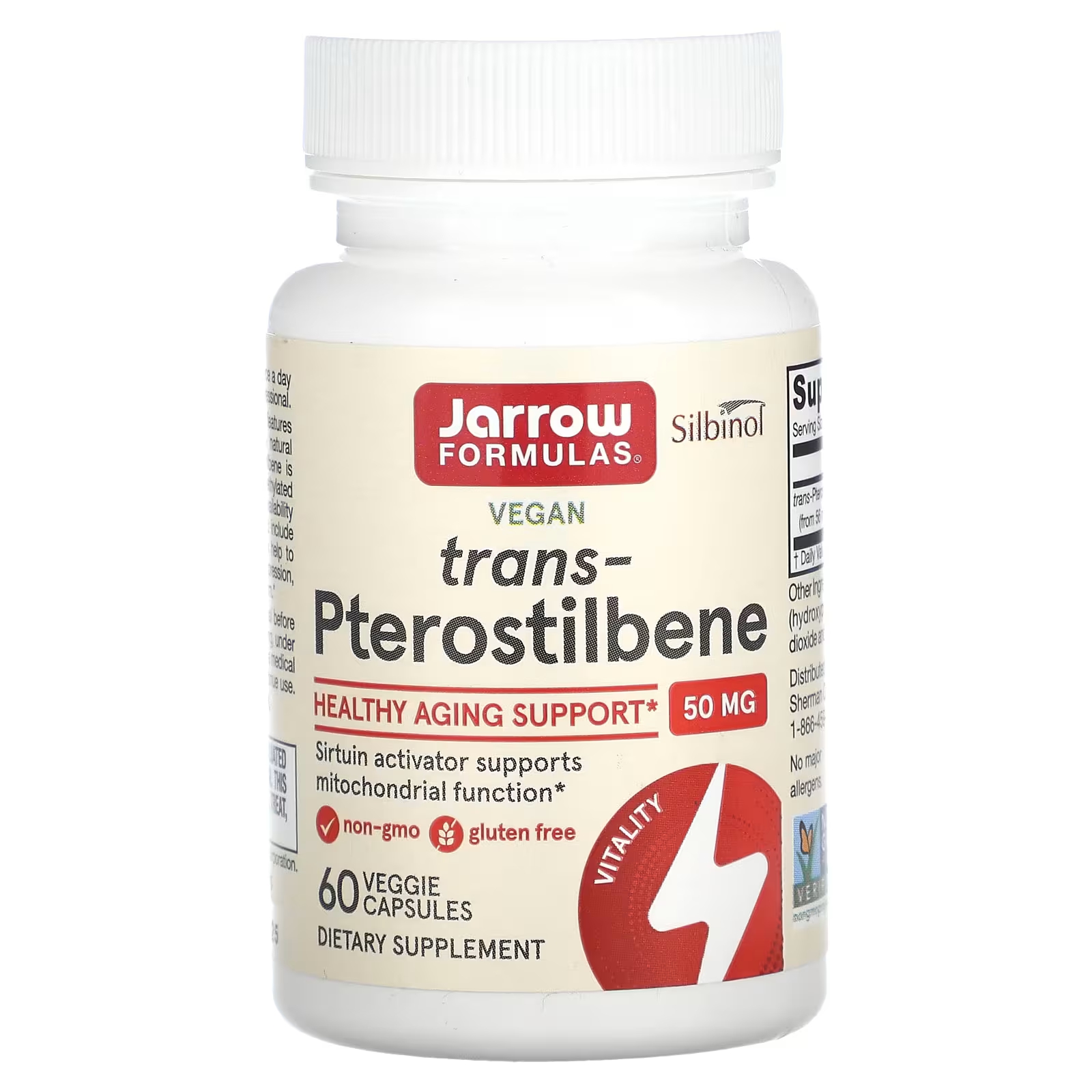 Jarrow Formulas Транс-птеростильбен 50 мг 60 растительных капсул