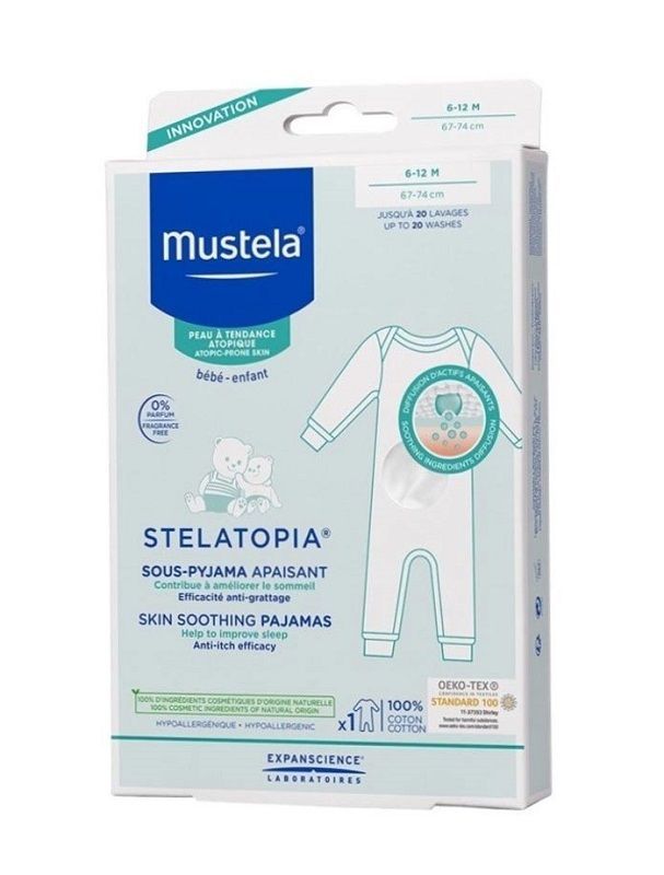 Mustela Bebe Stelatopia 67-74 пижама, 1 шт. mustela stelatopia skin barrier renewal расслабляющий крем 150 мл