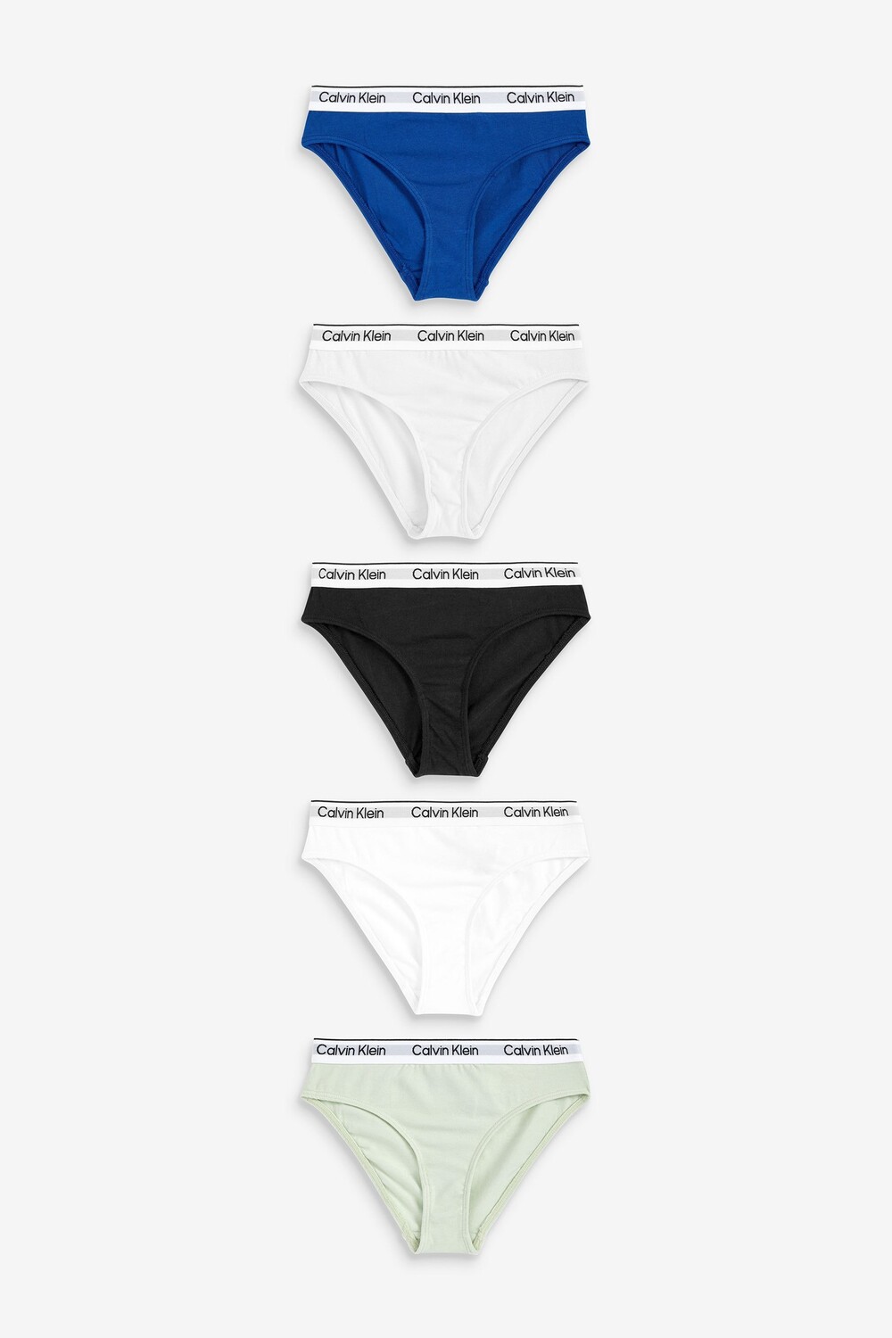 

Комплект из 5 пар белых бикини Modern для девочек из хлопка Calvin Klein, белый