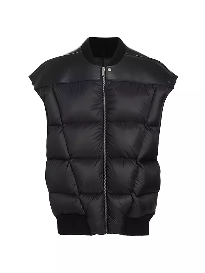 

Пуховик Jumbo Flight с кожаной отделкой Rick Owens, черный