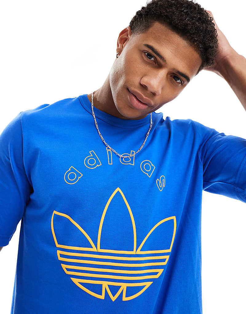 

Синяя футболка с графическим принтом adidas Originals