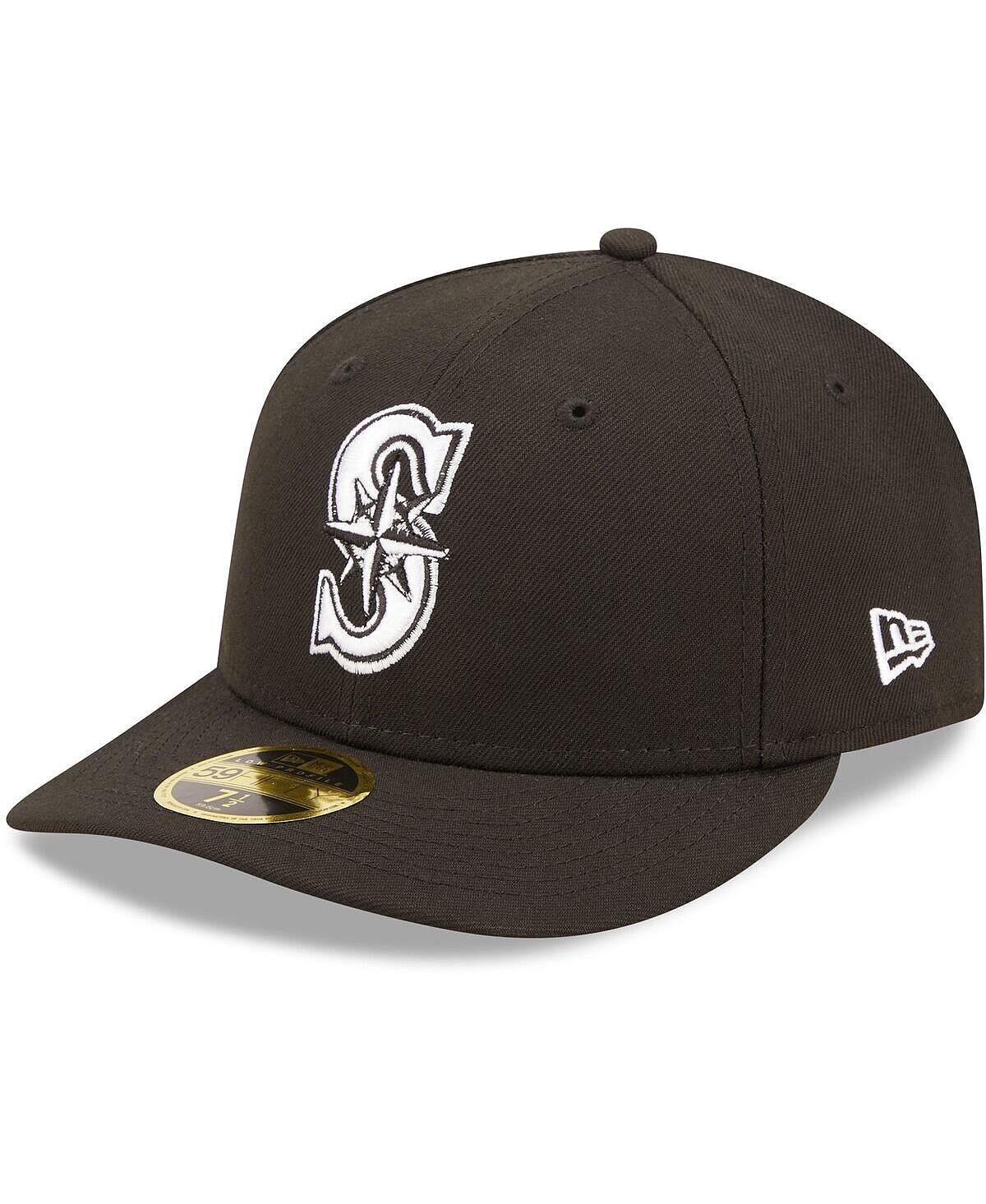 

Мужская приталенная шляпа Seattle Mariners черно-белая с низким профилем 59FIFTY New Era
