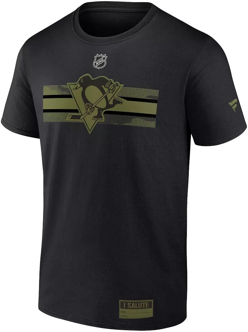 

Черная футболка NHL Pittsburgh Penguins 2023 Authentic Pro Military