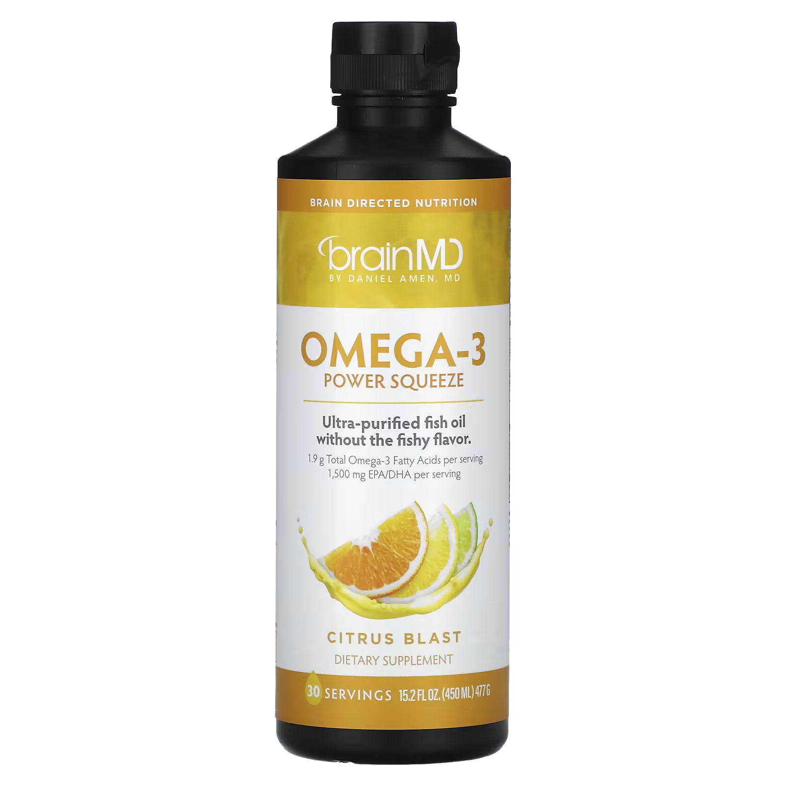 Пищевая добавка BrainMD Omega-3 Power Squeeze Citrus Blast, 477 г brainmd same mood