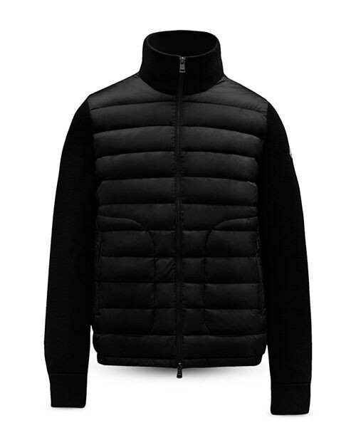 

Стеганый кардиган с воротником-стойкой Moncler, цвет Black