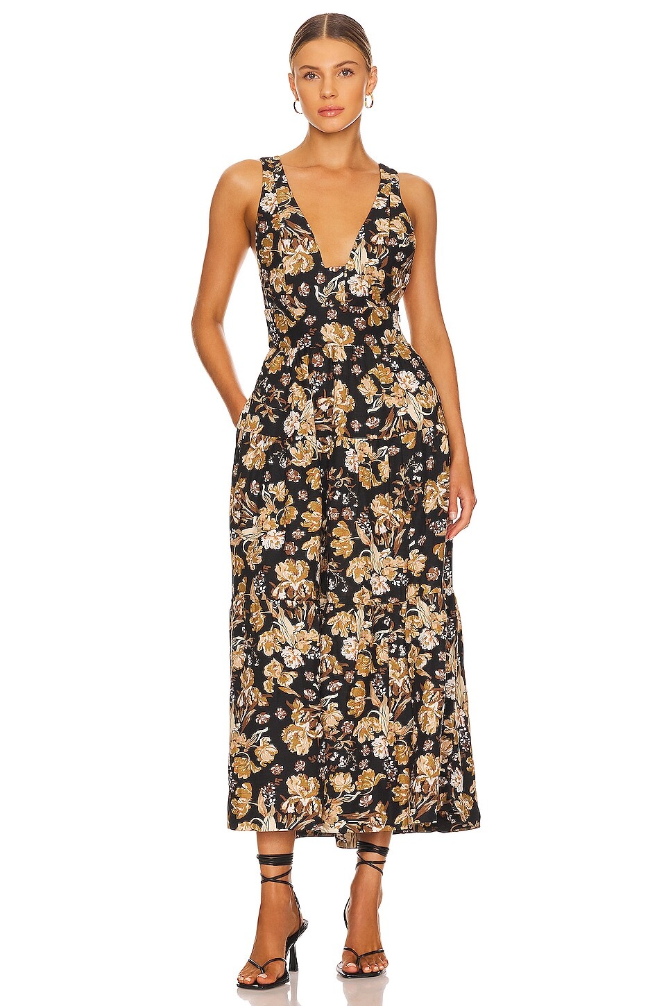 

Платье миди Shona Joy Palermo Low Back, цвет Black & Multi