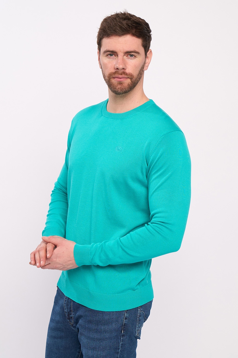 цена Хлопковый свитер с овальным вырезом Timeout, зеленый