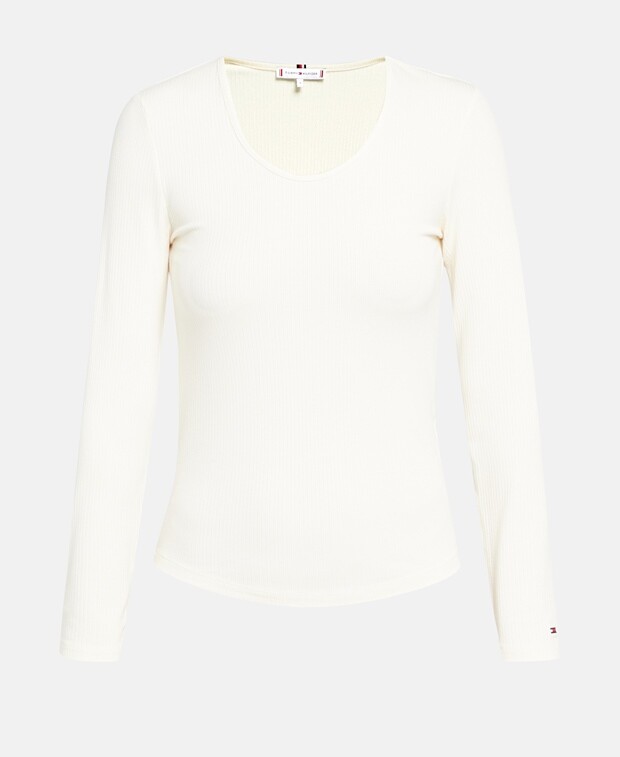 

Топ с длинными рукавами Tommy Hilfiger, миндальный