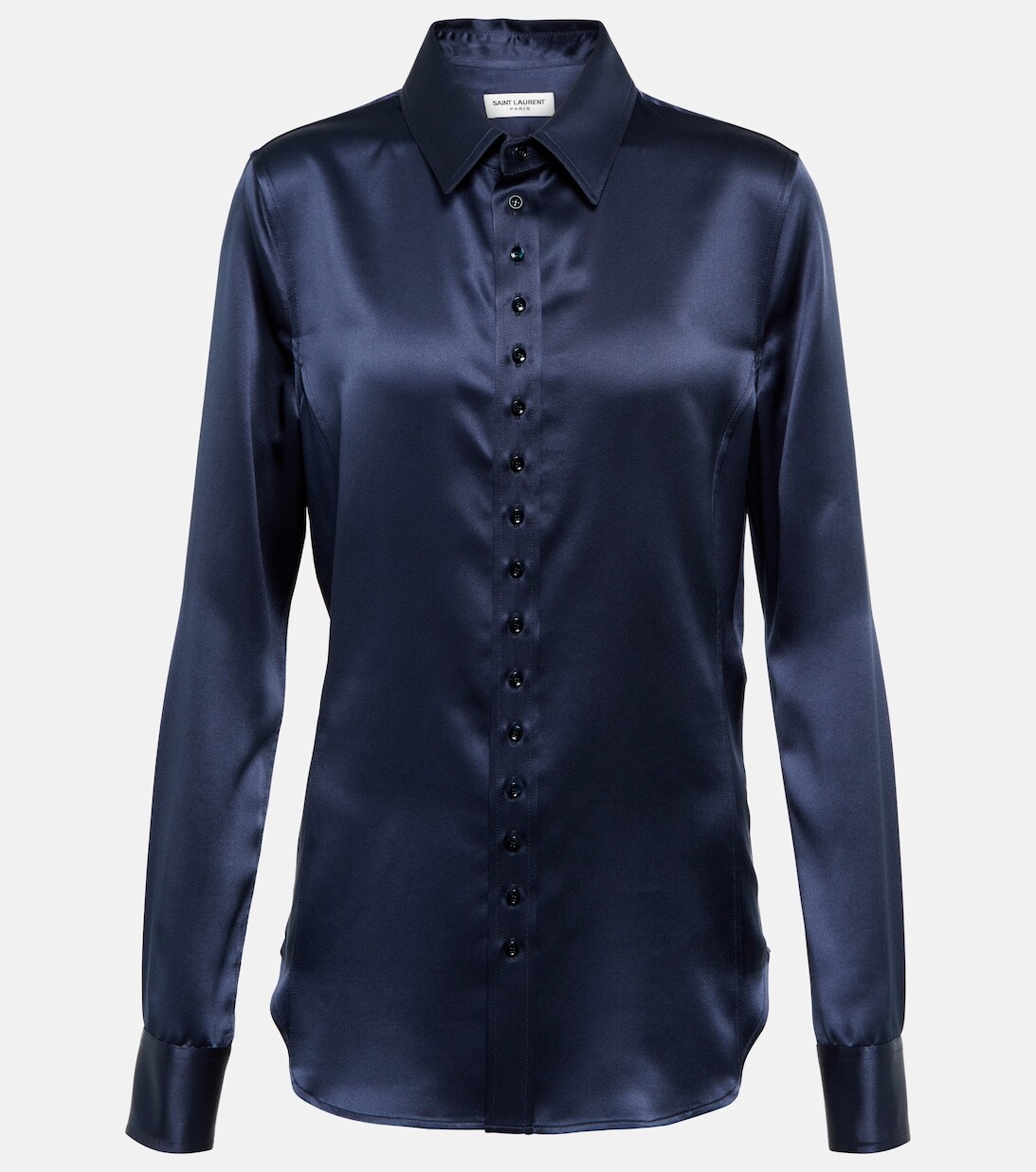 

Шелковая рубашка SAINT LAURENT, синий
