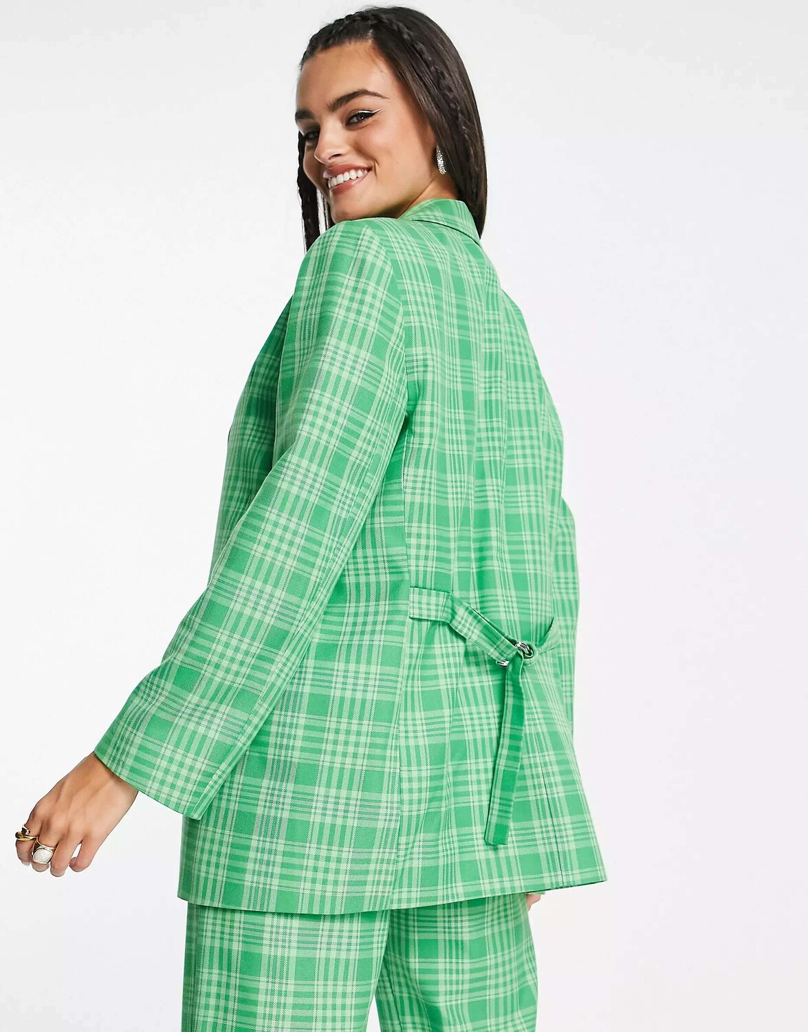 

Зеленый пиджак в клетку ASOS grandad