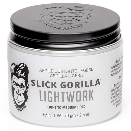 Глина для укладки волос Slick Gorilla Lightwork на водной основе, 70 г укладка и стайлинг slick gorilla глина для укладки волос подвижной фиксации lightwork ligth to medium hold