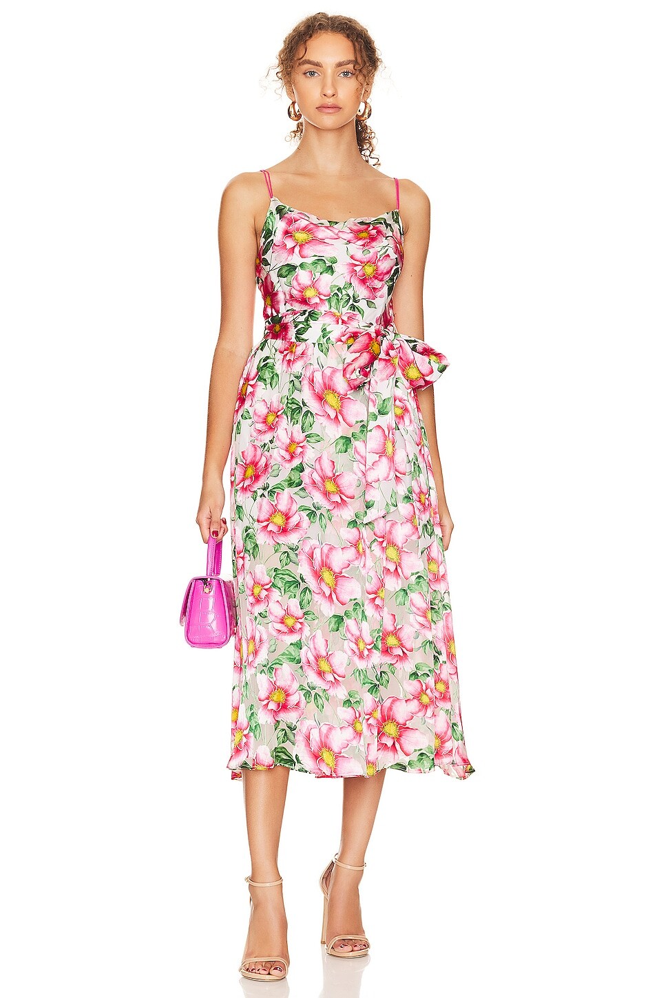 

Платье миди Alice + Olivia Samantha Cowl Neck, цвет High Tea Floral