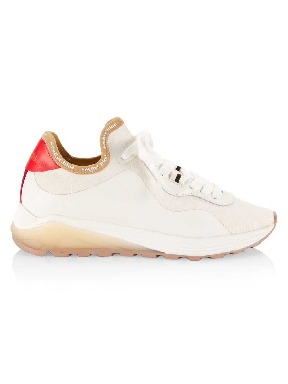 

Кроссовки на шнуровке Brett Color Accent Heel See by Chloé, белый