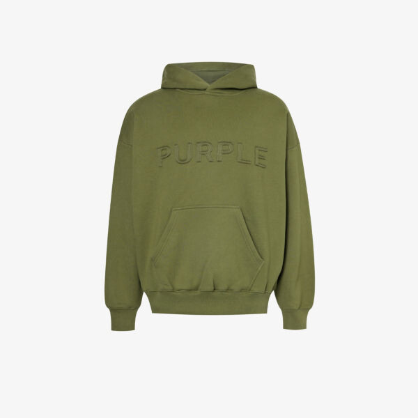 

Толстовка свободного кроя из хлопкового джерси с фирменной аппликацией Purple Brand, зеленый