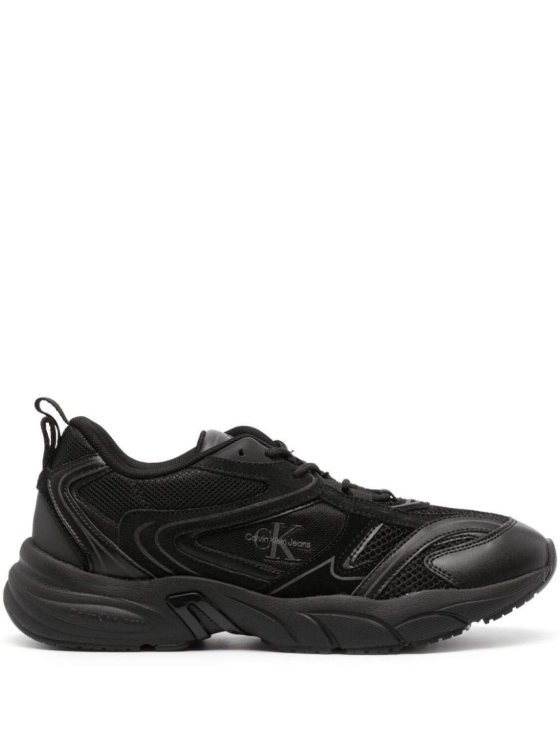 

Calvin Klein Jeans logo-patch panelled sneakers, черный